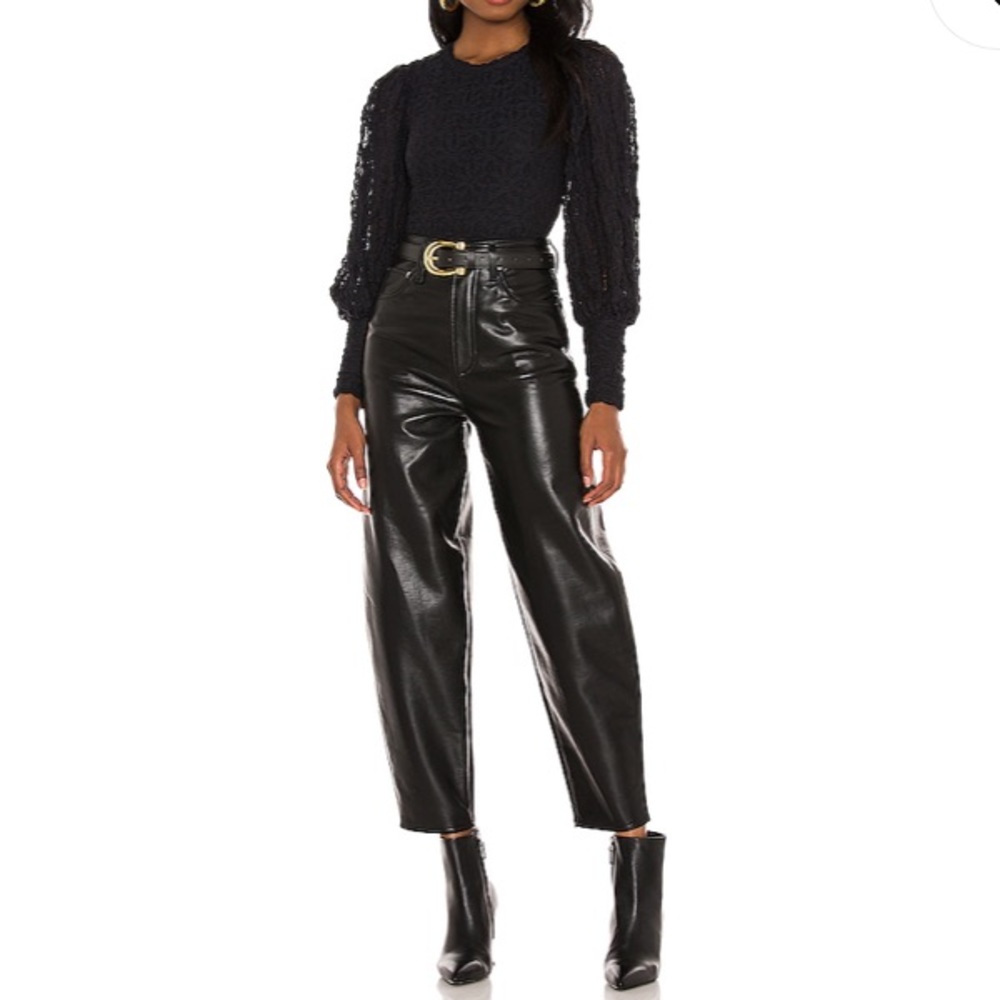 Free People Tea Time Puff Sleeve Top Black - Picture 9 of 9